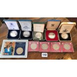 TWO CASED SILVER PROOF COINS COMMEMORATING THE MARRIAGE OF PRINCE CHARLES AND LADY DIANA SPENCER