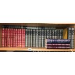 SHELF OF LEATHER BOUND FAMOUS NOVELS - JOHN MILTON, DANTE,