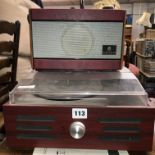 TURNTABLE RECORD PLAYER AND ROBERTS RADIO
