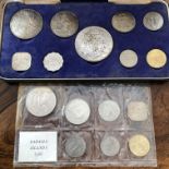 CASED ELIZABETH II BAHAMA ISLANDS PROOF COIN SET AND A 1966 COIN SET