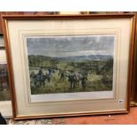 LITHOGRAPHIC PRINT ENTITLED THE WARWICKSHIRE KILL AT GAYDON SPINNEY LOOKING TOWARDS EDGEHILL AFTER