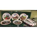 FIVE EDDIE STOBART COLLECTION PORCELAIN DECORATIVE PLATES AND A 1:76 SCALE DIECAST MODEL VEHICLE