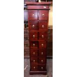 MAHOGANY TALL FOURTEEN DRAWER CHEST (DIMENSIONS-W.42CM,H.153CM,D.