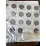 A4 BINDER OF GB PRE-DECIMAL COINS, HALF CROWNS, FLORINS, SHILLINGS, SIXPENCES,