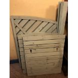 GREEN PAINTED WOODEN DOUBLE WHEELIE BIN STORAGE SHELTER