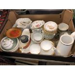 CARTON OF CERAMICS INCLUDING PORTMEIRION, THE COMPLETE ANGLER SCALLOP DISHES,