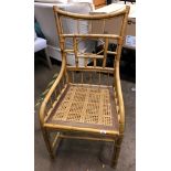 BAMBOO AND BERGERE CANED SIDE CHAIR