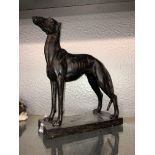 PATINATED RESIN MODEL OF A GREYHOUND