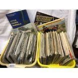 TWO SMALL CRATES OF BROOKE BOND PICTURE CARD ALBUMS AND VARIOUS POST CARDS