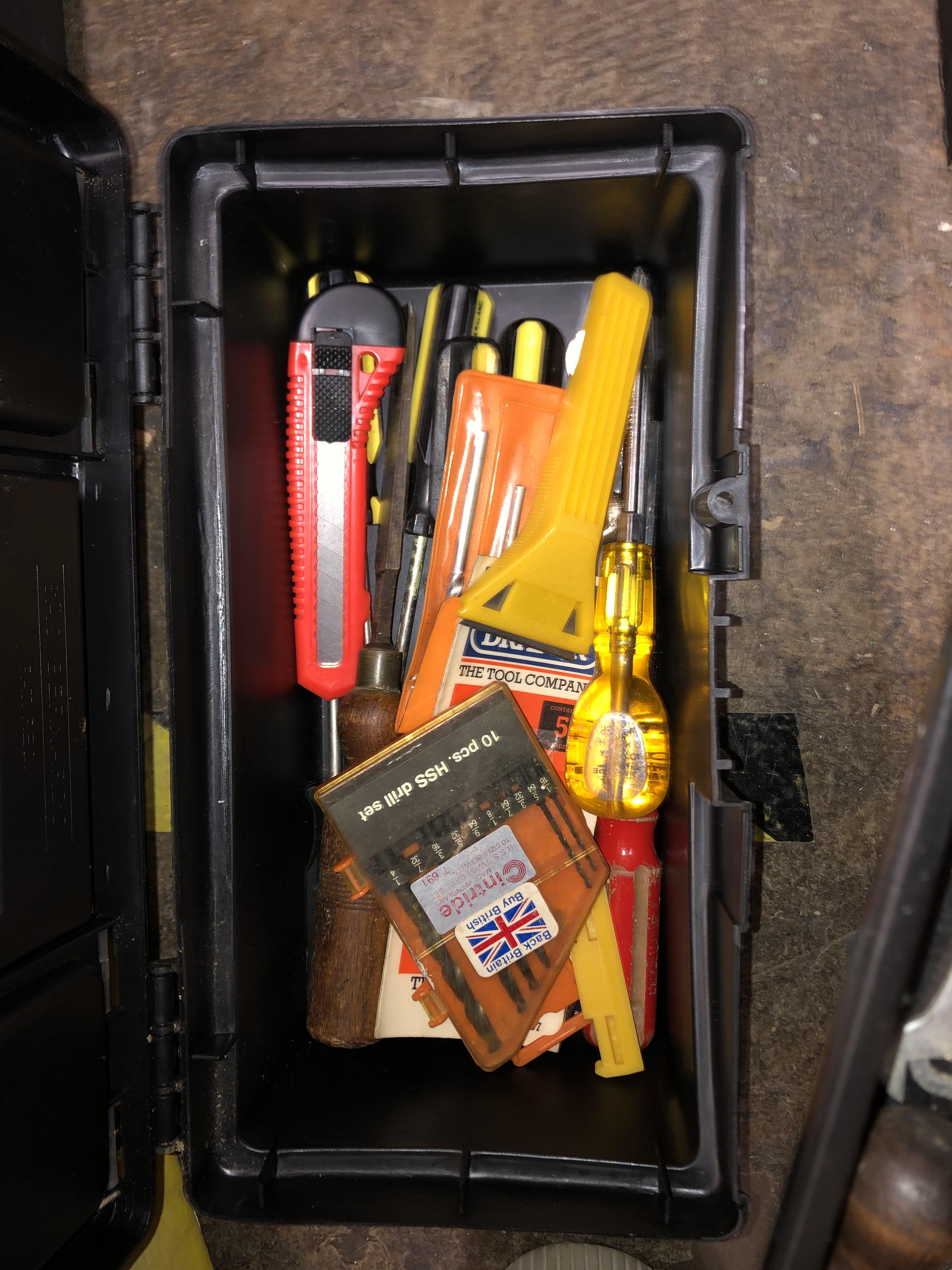 THREE TOOLBOXES AND CONTENTS, DRILL BITS, SCREWDRIVERS, - Image 3 of 4
