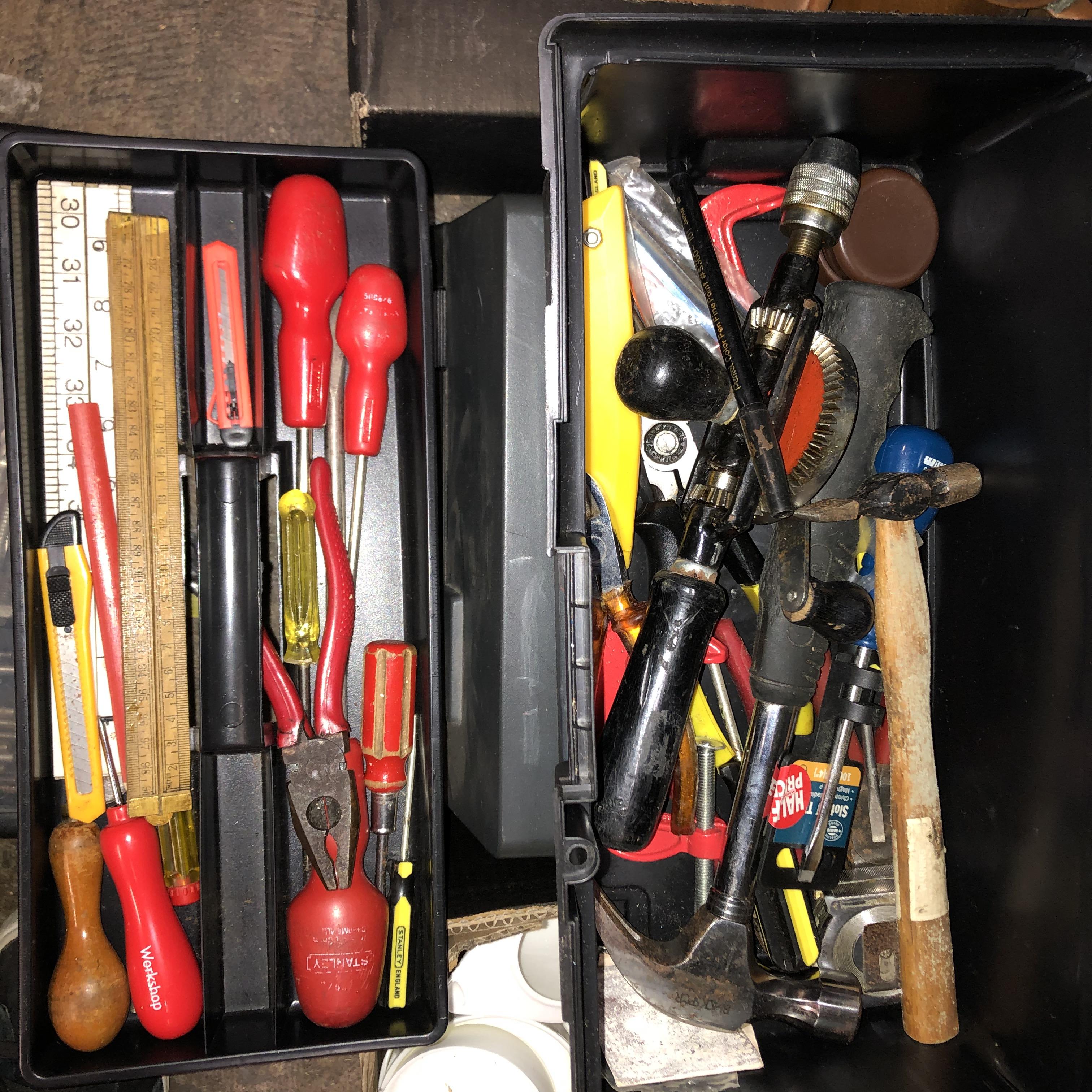 THREE TOOLBOXES AND CONTENTS, DRILL BITS, SCREWDRIVERS, - Image 2 of 4