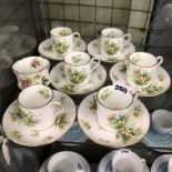 HAMMERSLEY BONE CHINA DAFFODIL COFFEE CANS AND SAUCERS