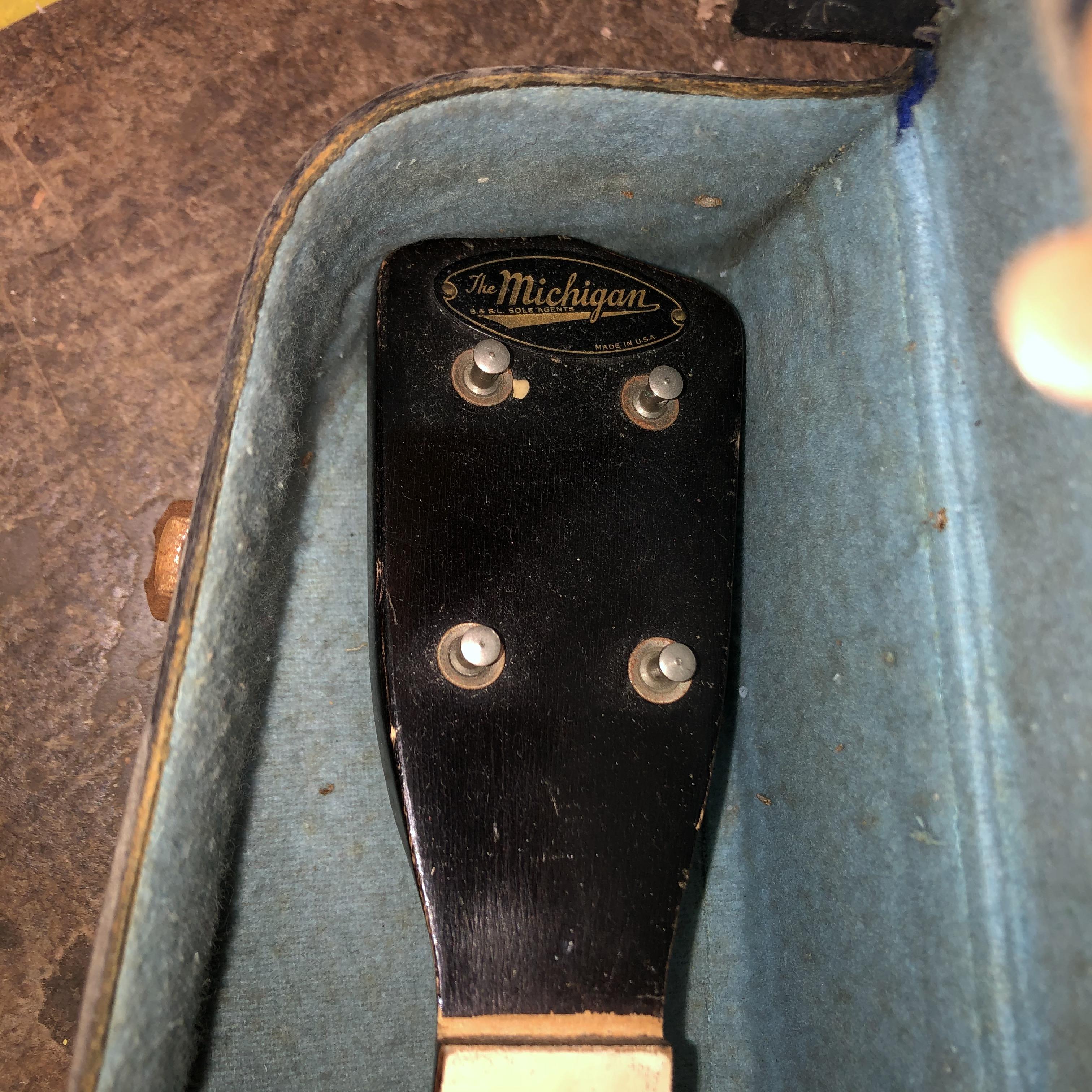 CASED SMALL MICHIGAN ACOUSTIC GUITAR/UKELE - Image 3 of 3