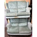 MINT GREEN CUT DRALON VICTORIAN STYLE SOFAS