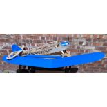 PART BUILT BALSAR WOOD SCALE MODEL PLANE WITH ROLL OF COVERING AND DETACHABLE WINGS