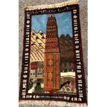 FRINGED AFGHAN PRAYER RUG 95CM X 150CM