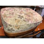 FLORAL FABRIC EDGED WOODEN FRAMED FOOTSTOOL