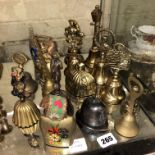 SELECTION OF DECORATIVE MAINLY BRASS AND METALWARE BELLS