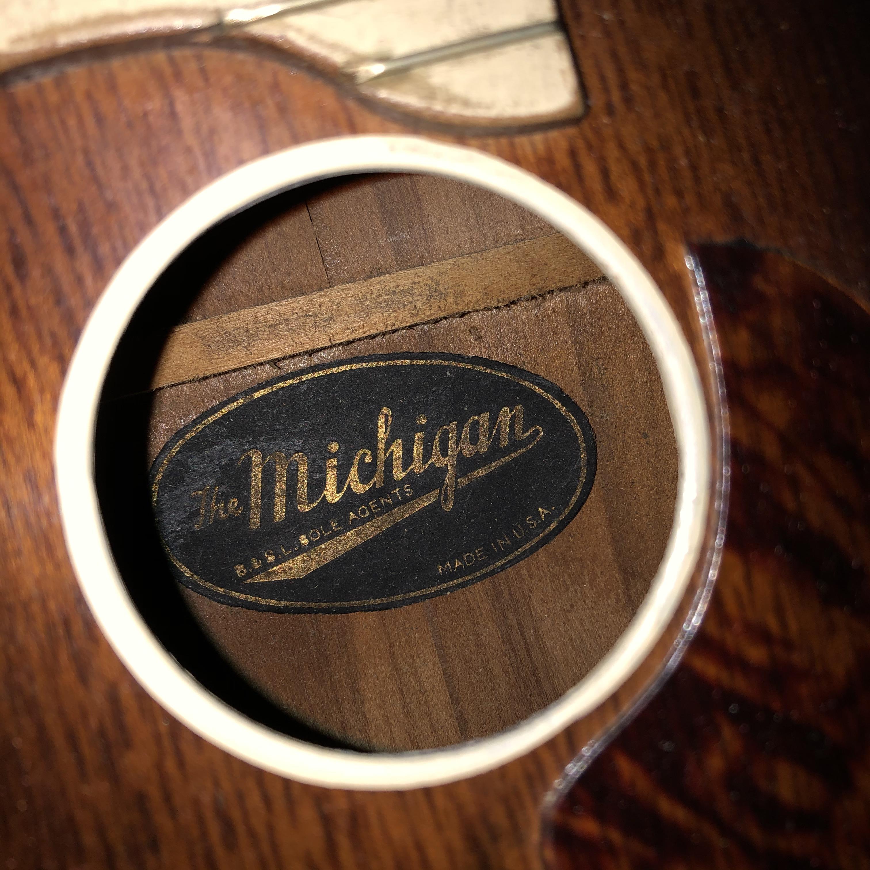 CASED SMALL MICHIGAN ACOUSTIC GUITAR/UKELE - Image 2 of 3