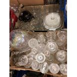 TWO BOXES OF VARIOUS CUT GLASSWARES