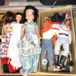 TWO BOXES OF VINTAGE BOYS AND GIRLS DOLLS,
