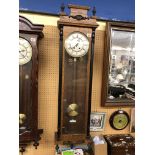 DOUBLE WEIGHT VIENNA TYPE PENDULUM WALL CLOCK