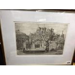 ETCHING BY R SHORTBILL - UNIVERSITY, CHAMBERLAIN SQUARE,