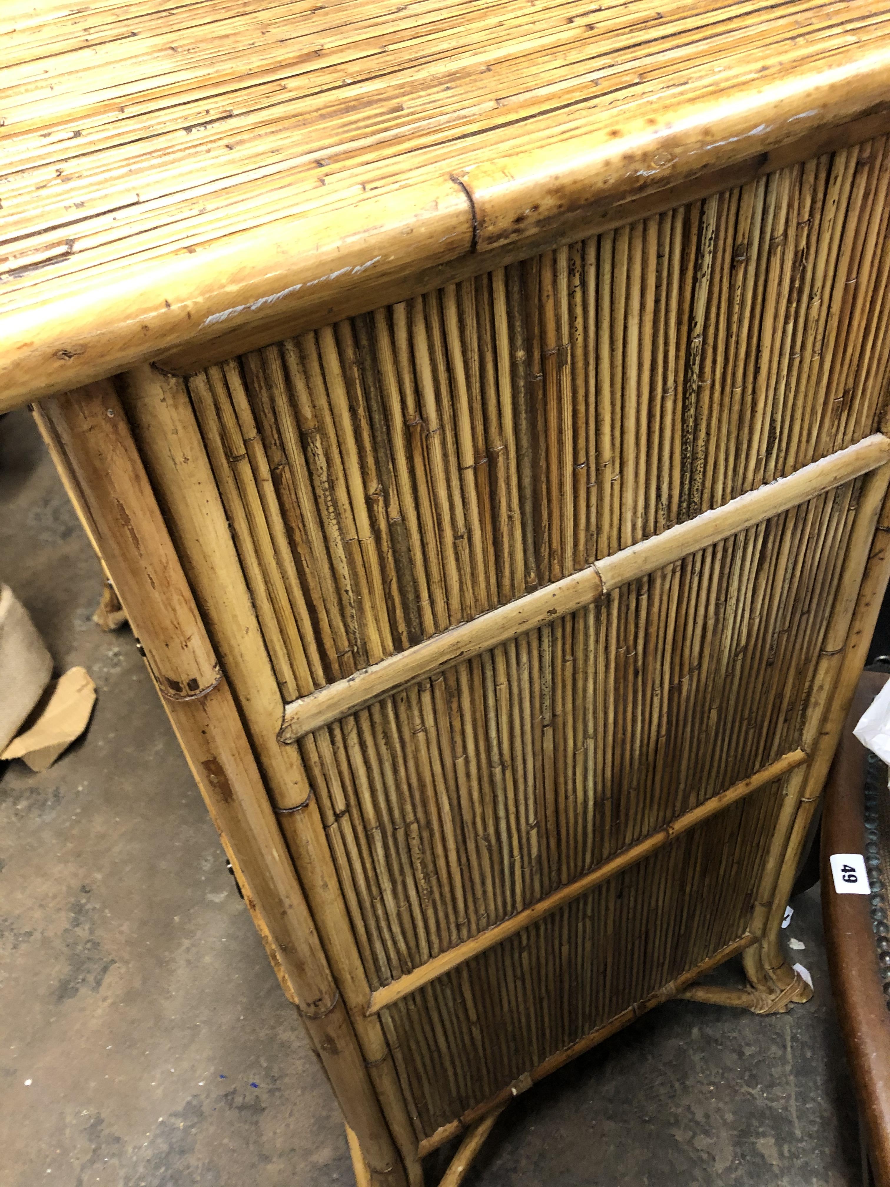 REEDED BAMBOO FRONTED CHEST OF TWO OVER TWO DRAWERS - Image 6 of 8