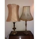 BRASS REEDED COLUMN LAMP,