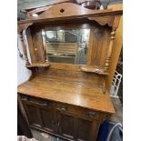 ARTS AND CRAFTS OAK MIRROR BACK SIDEBOARD