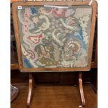 NEEDLEPOINT TAPESTRY PANEL FOLDING TOPPED TABLE