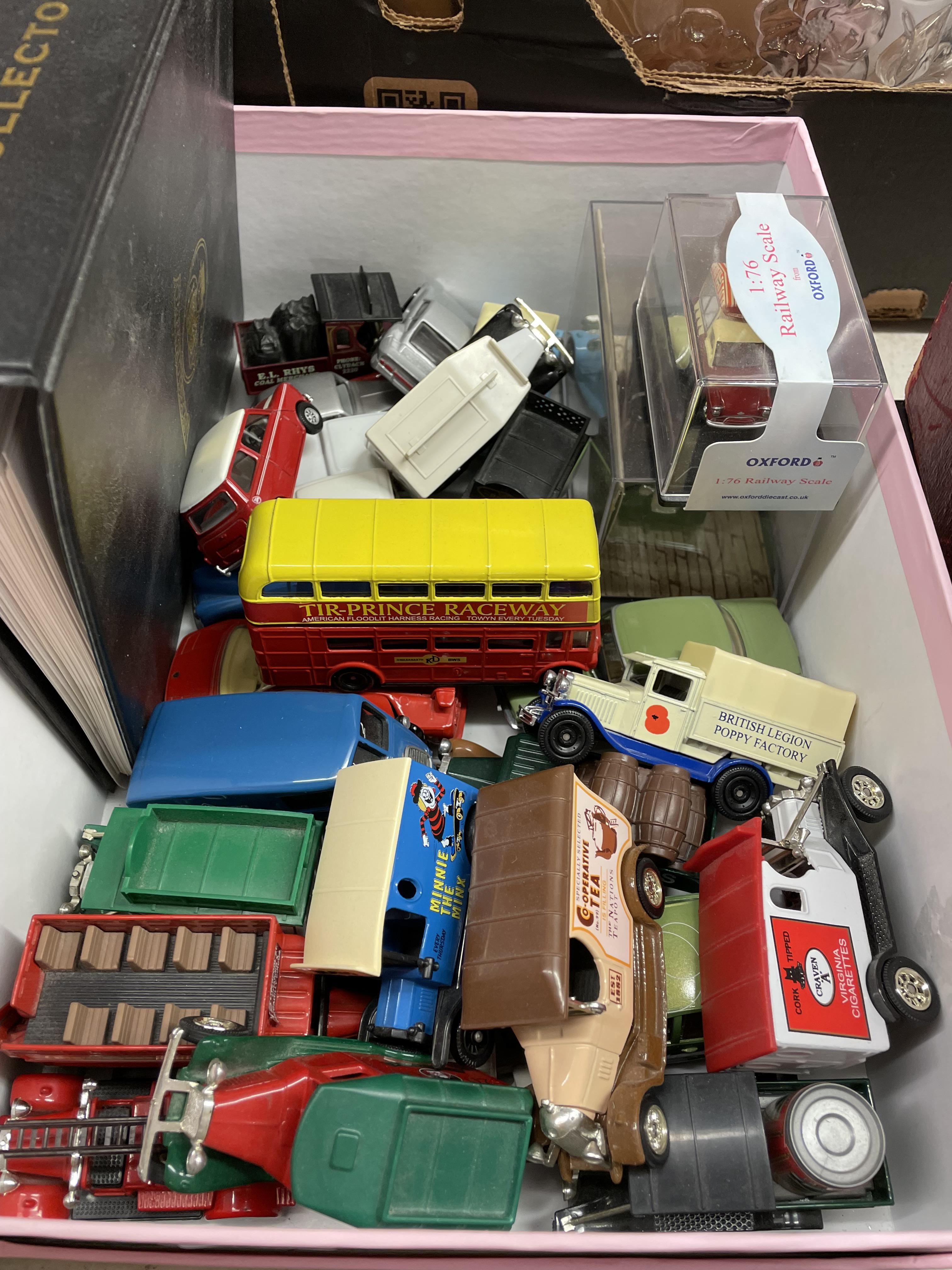 SMALL BOX OF DIE CAST MODEL DELIVERY TRUCKS,