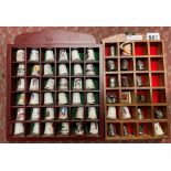 SELECTION OF CERAMIC AND PEWTER THIMBLES