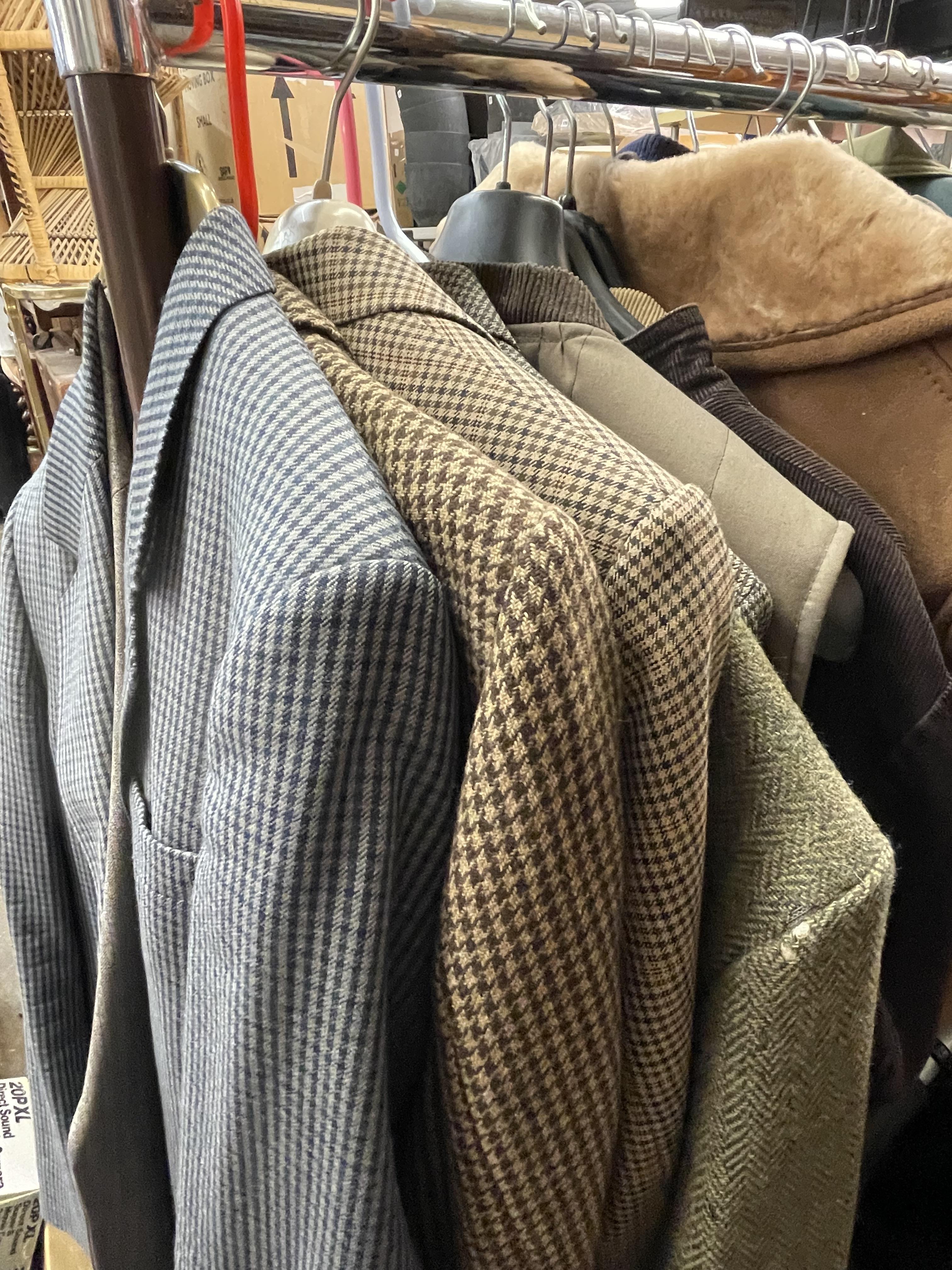 SMALLER CLOTHES RAIL OF VARIOUS GENTS BLAZERS AND JACKETS AND LIGHTWEIGHT COATS, - Image 2 of 15