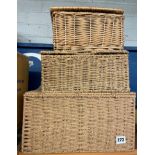 SEAGRASS AND WICKER LIDDED BASKETS