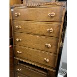 1930S OAK FOUR DRAWER CHEST AND MATCHING DRESSING TABLE