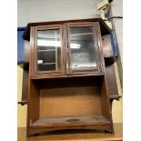 ARTS AND CRAFT WALNUT GLAZED TWO DOOR HANGING CABINET