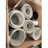 SMALL BOX OF GRADUATED METALLIC MOTIF PLANT POTS