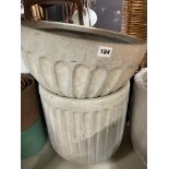 NATURAL STONE EFFECT RIBBED PLANTERS,