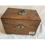 REGENCY MAHOGANY SMALL TEA CADDY ON BUN FEET