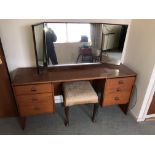 1970S G PLAN TYPE KNEEHOLE DRESSING TABLE