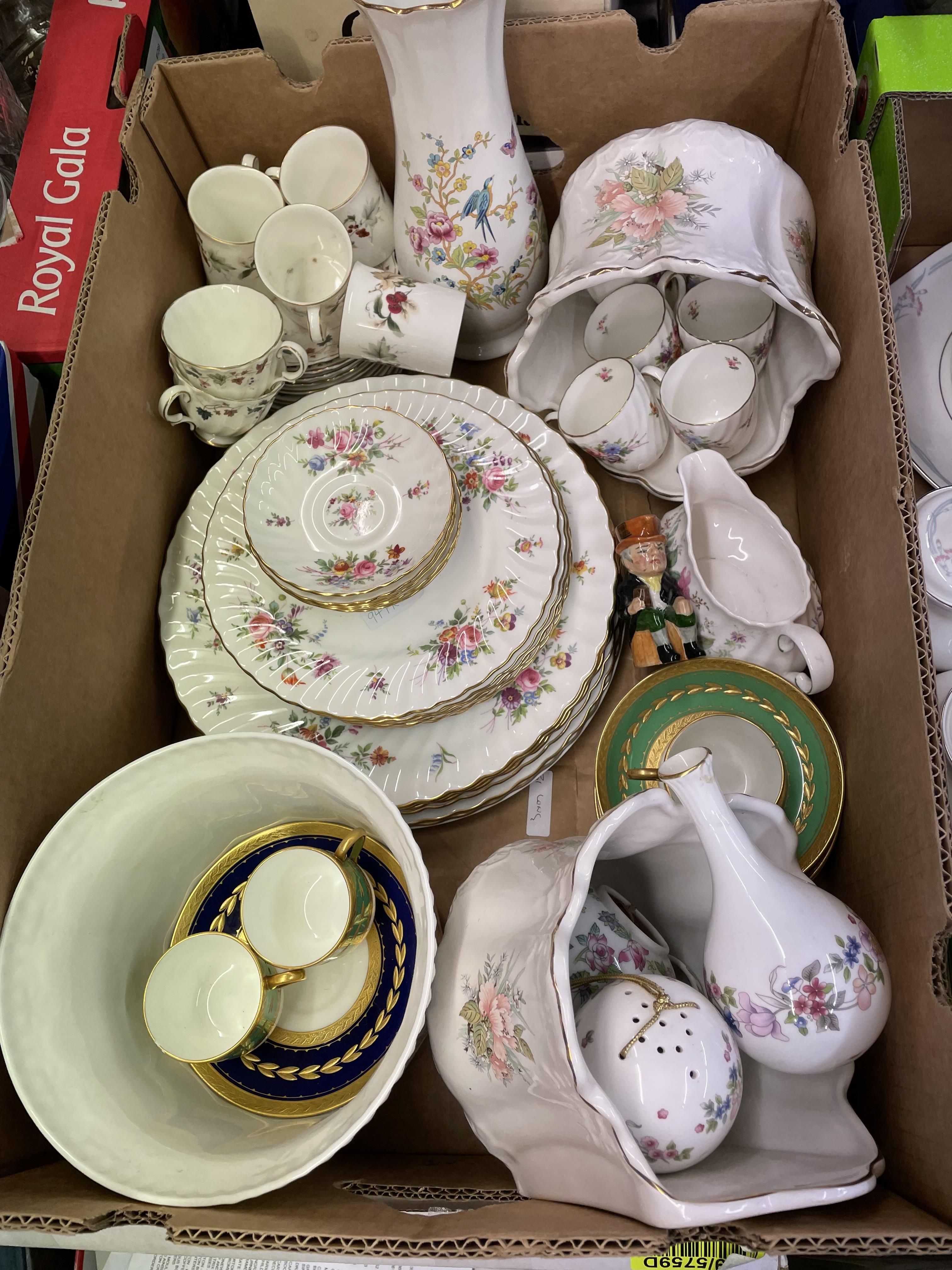 CARTON - ROYAL DOULTON COFFEE CANS, MINTON BONE CHINA PLATES AND SAUCERS,