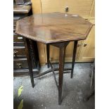 EDWARDIAN MAHOGANY CROSS BANDED OCTAGONAL TOPPED OCCASIONAL TABLE
