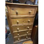 PINE FIVE DRAWER TALL CHEST