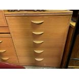 TEAK EFFECT FIVE DRAWER CHEST