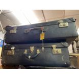 SET OF THREE BLUE GLORITE SUITCASES