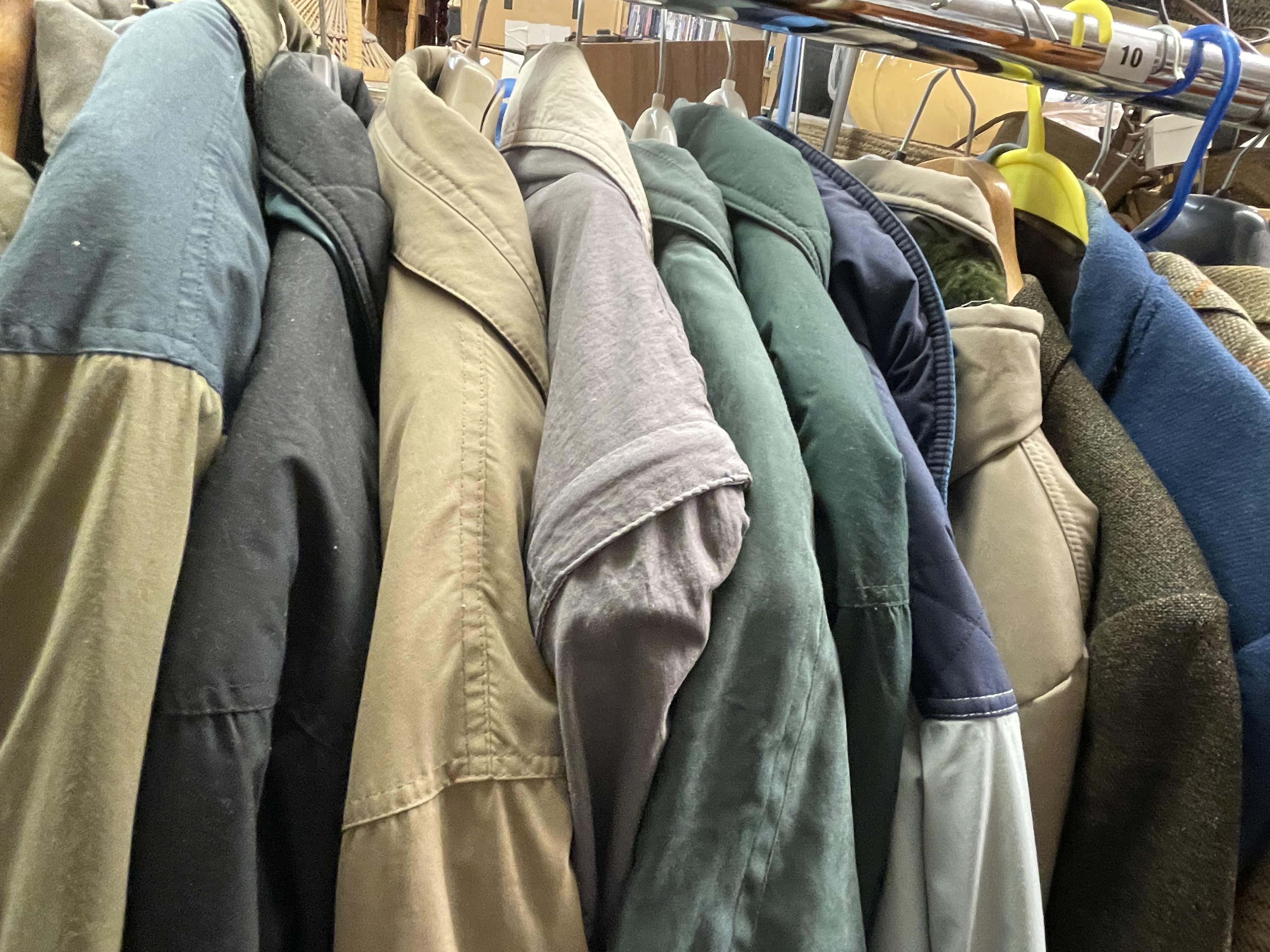 SMALLER CLOTHES RAIL OF VARIOUS GENTS BLAZERS AND JACKETS AND LIGHTWEIGHT COATS, - Image 4 of 15