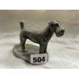 CAST METAL BONNET MASCOT IN THE FORM OF A TERRIER,