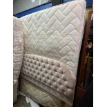 GOOD QUALITY CREAM AND GOLD DOUBLE DIVAN BED AND HEADBOARD