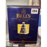 BOXED BELLS WHISKY DECANTER TO COMMEMORATE PRINCE OF WALES 50TH BIRTHDAY